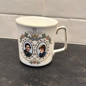 Vintage Princess Diana and Prince Charles Royal Family Engagement Mug bone china